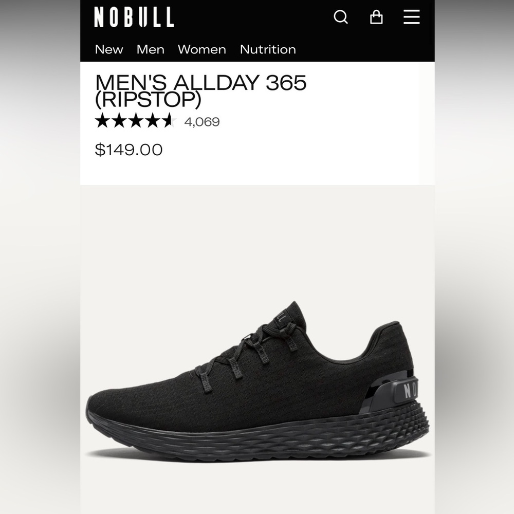 NOBULL Black Ripstop Men's Sneakers
